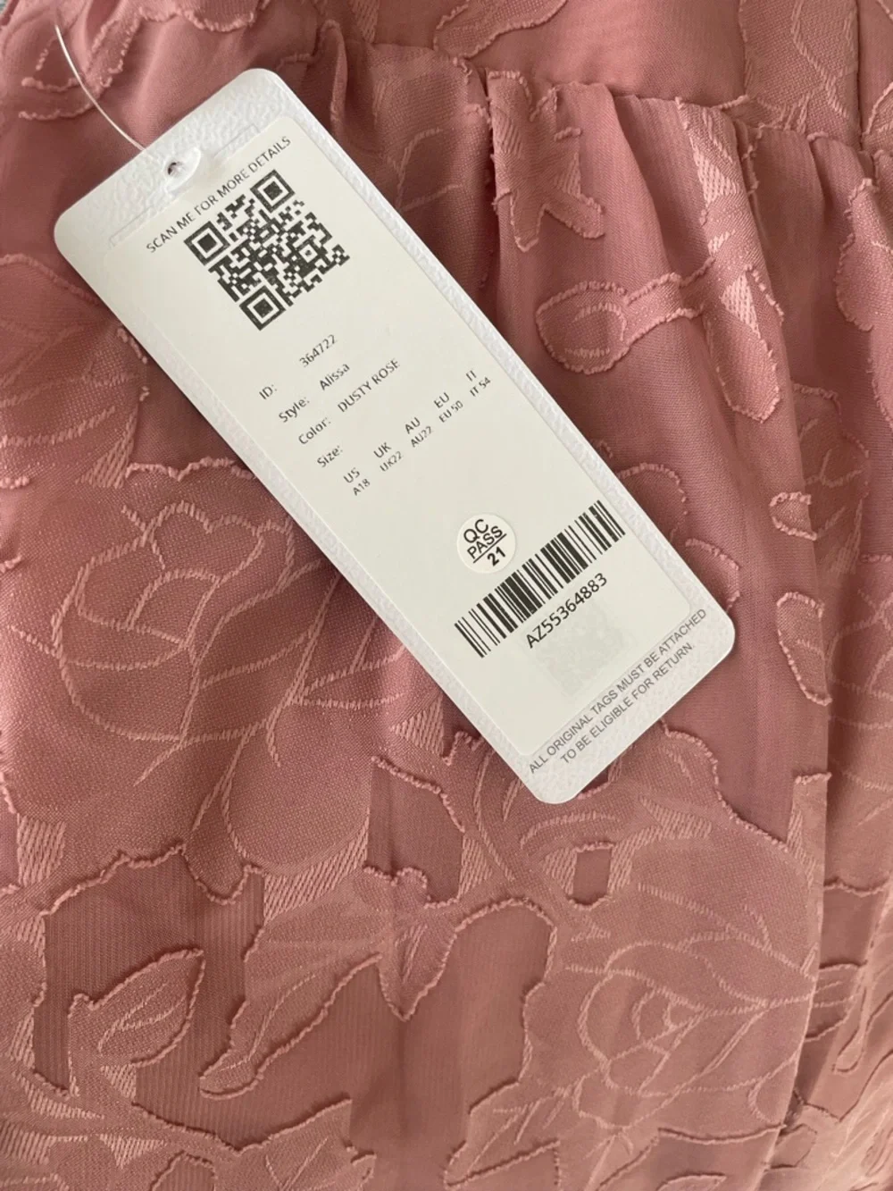Azazie Dusty Rose Floral Midi Dress - Picture 4 of 7